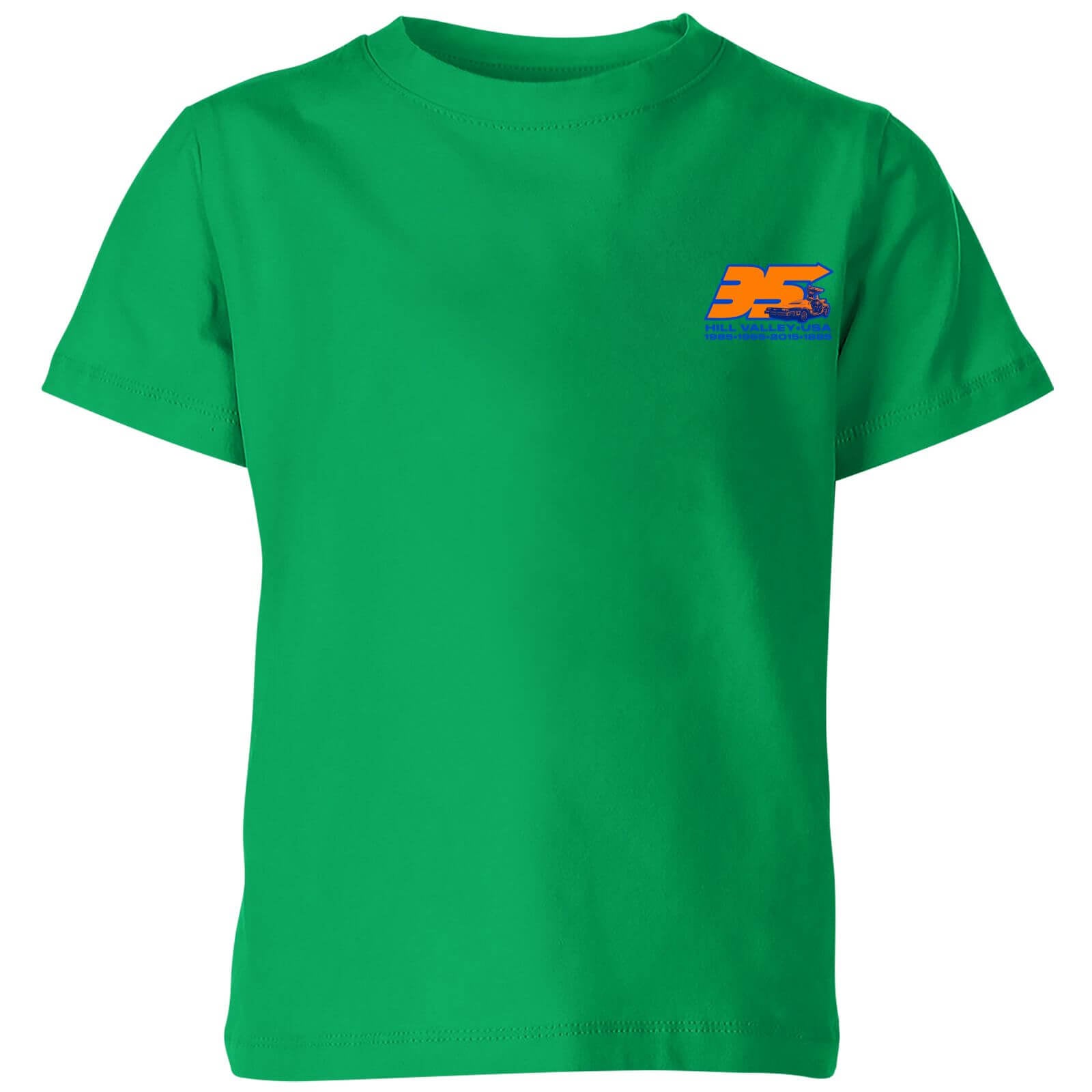 Original Hero Back To The Future 35 Hill Valley Front Kids' T-Shirt - Green - 11-12 Years